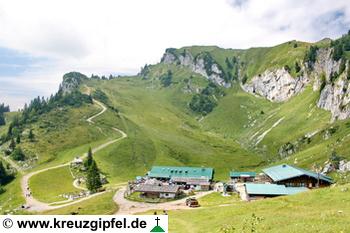 Stiealm vor dem Idealhang mit Feichteckwand und Latschenkopf