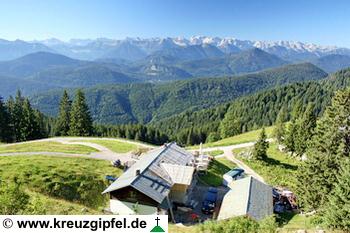 Quengeralm mit Jachenauer Berge und Karwendelgebirge