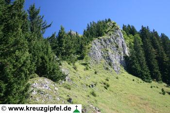 schrofige Stelle am Karkopf